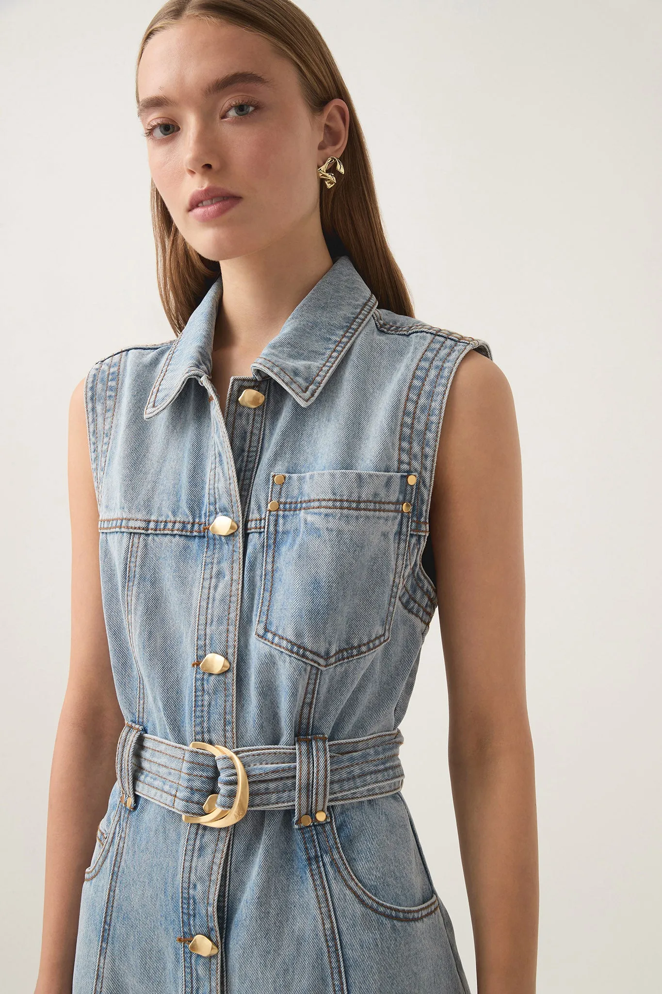 Ray Denim Midi Dress sold by Aje product image thumbnail 4