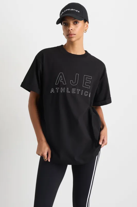 Block Logo Boyfriend Tee 102 sold by Aje