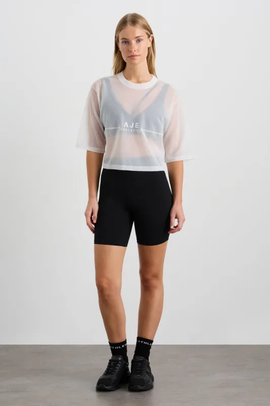 Flocked Logo Knit Tee 102 sold by Aje