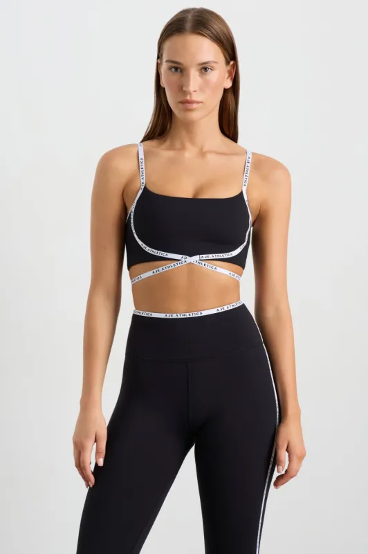 Logo Tape Crossover Bra 393 made by Aje