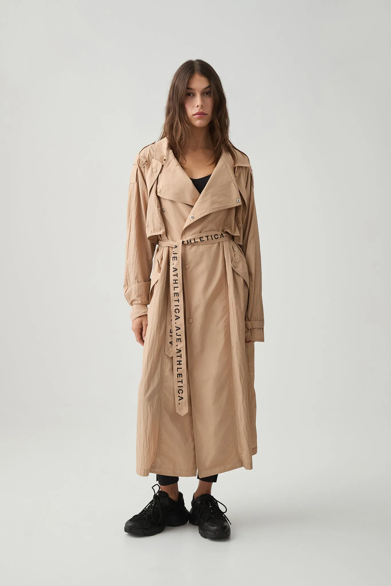 Longline Belted Trench 703 sold by Aje