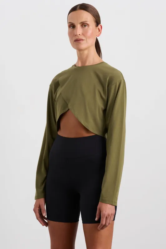 Cropped Crossover Long Sleeve Top 440 sold by Aje