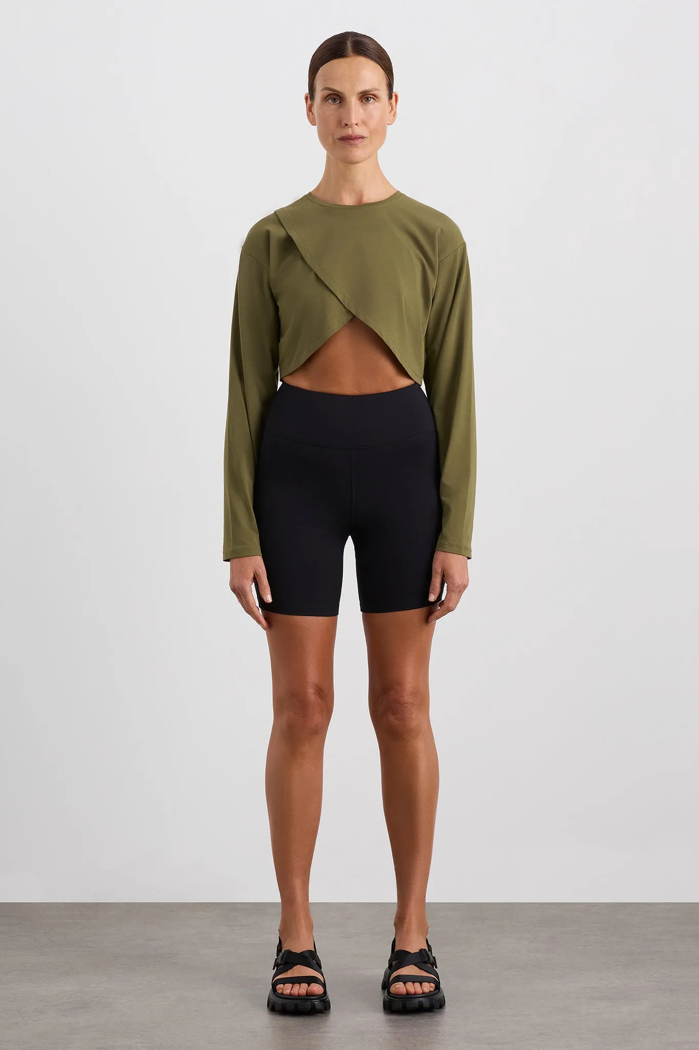 Cropped Crossover Long Sleeve Top 440 sold by Aje product image thumbnail 3