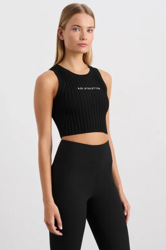 Cropped Knitted Logo Tank 135 sold by Aje