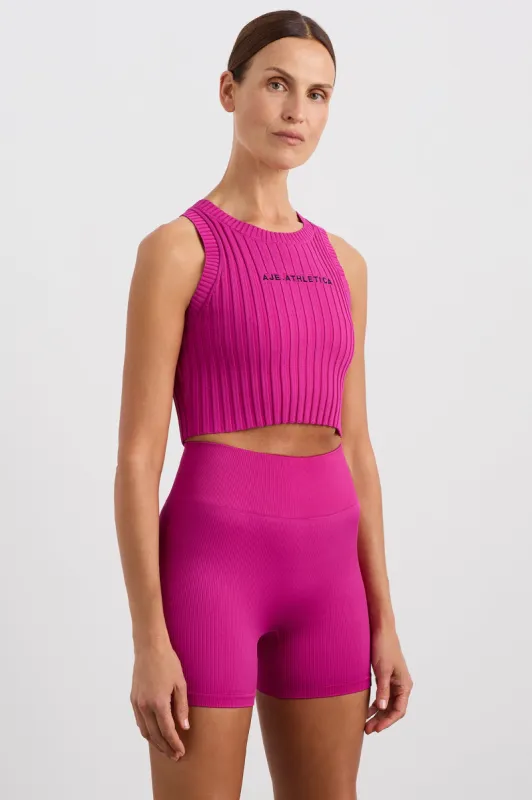 Cropped Knitted Logo Tank 135 sold by Aje