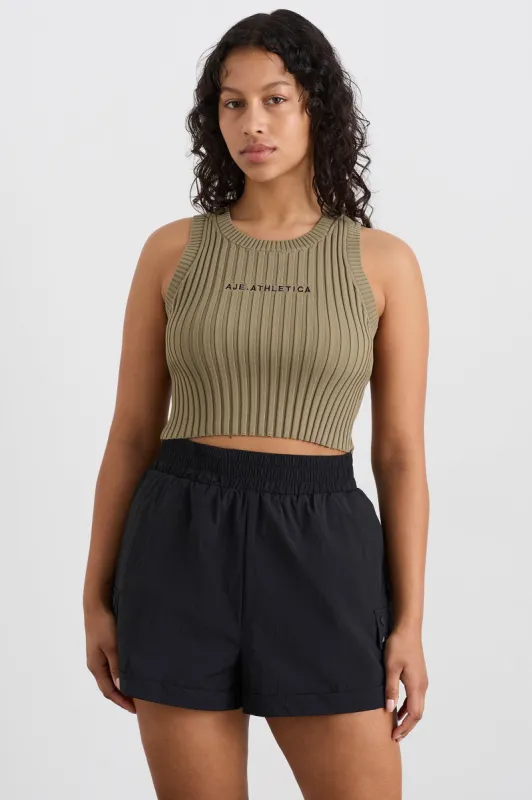 Cropped Knitted Logo Tank 135 sold by Aje
