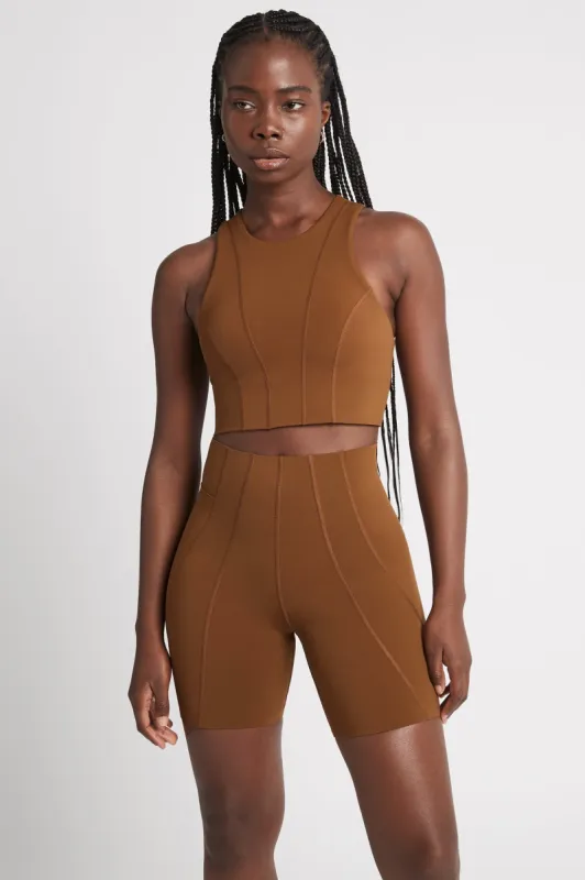 High Rise Mid Length Embossed Bike Short 615 sold by Aje