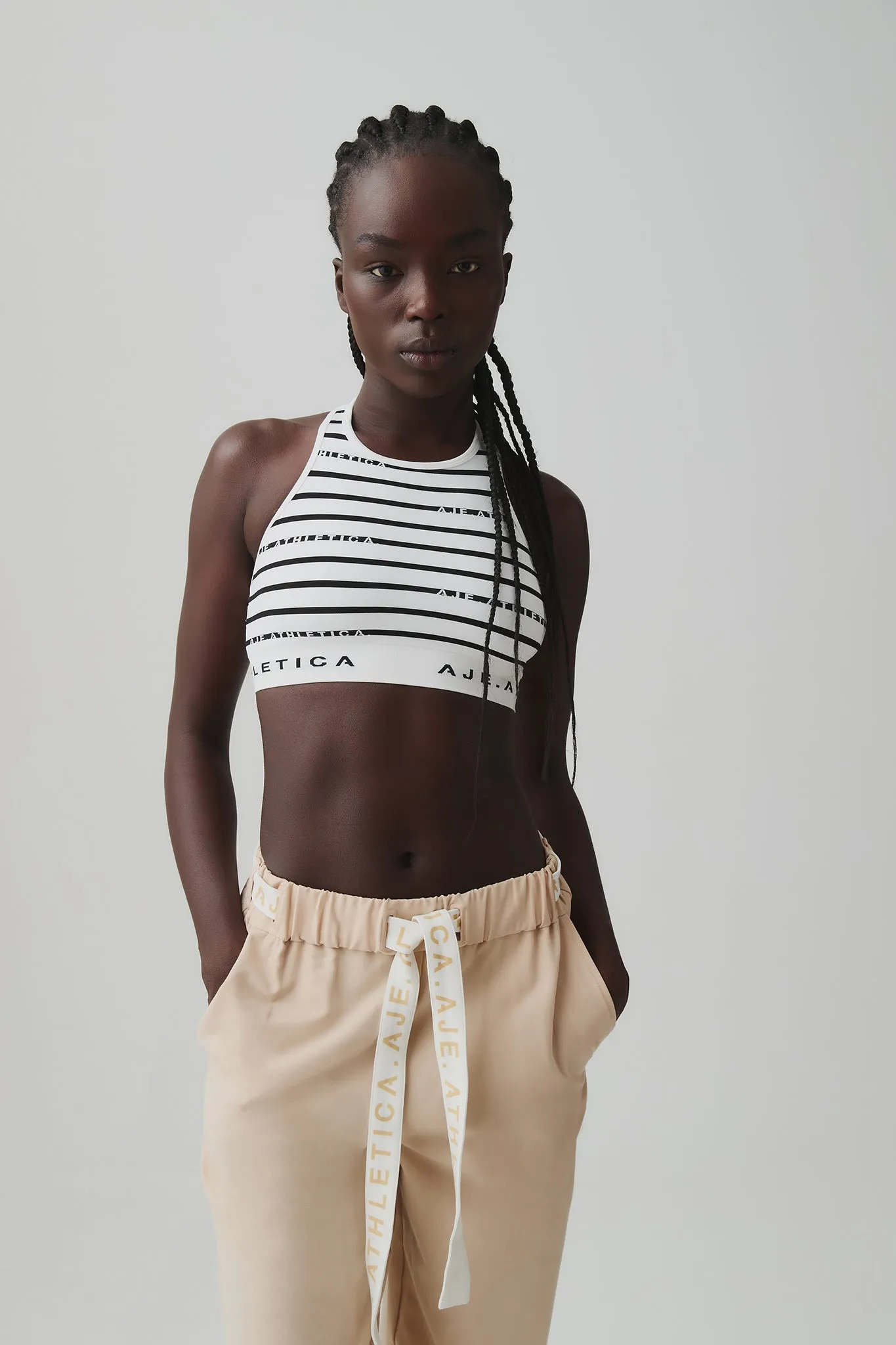 Jacquard Stripe Sports Bra 331 sold by Aje