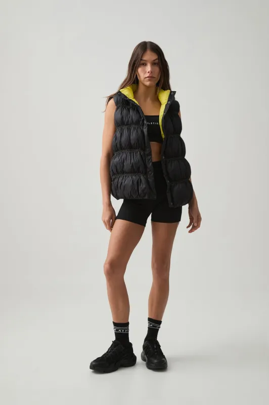 Ruched Puffer Vest 722 made by Aje