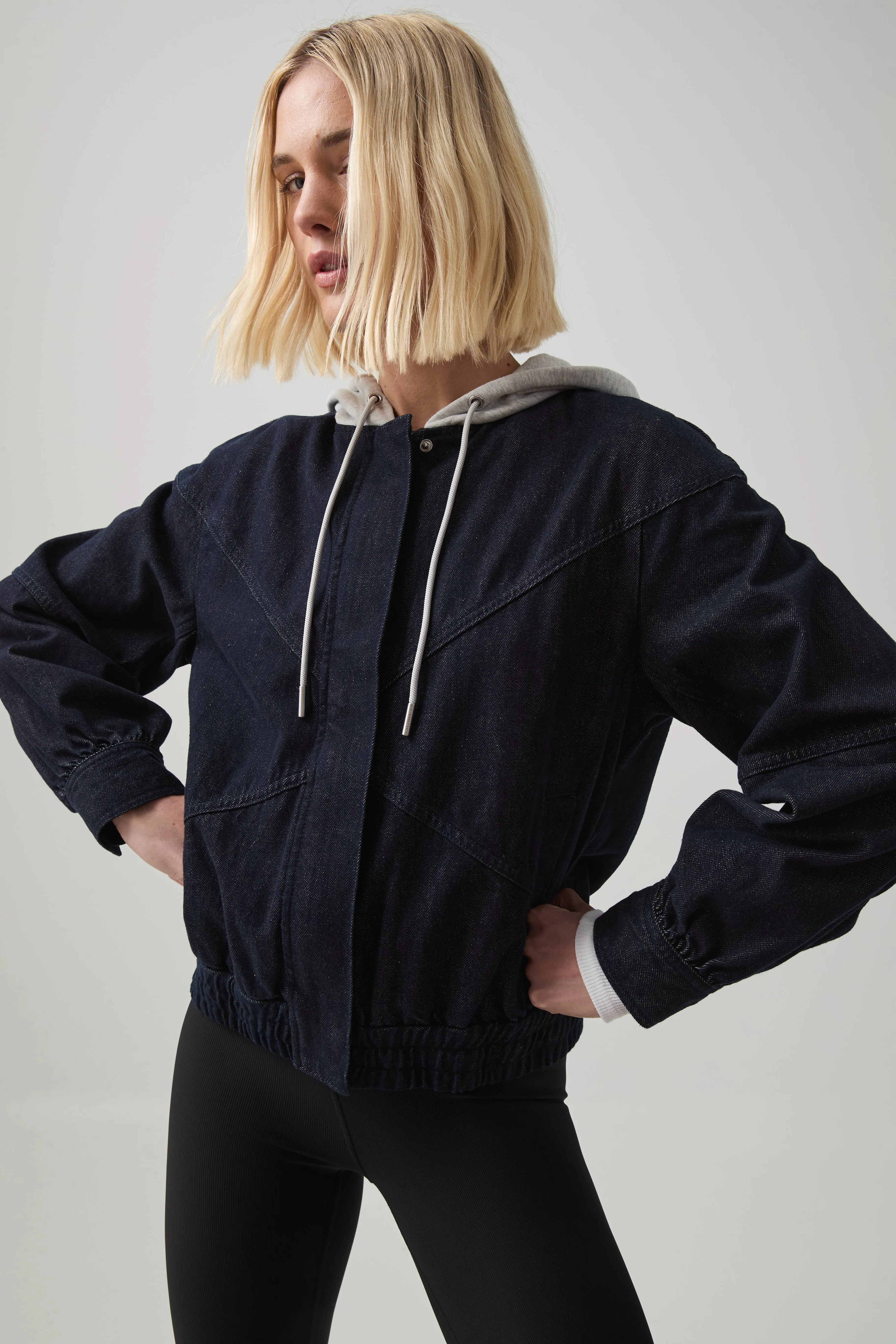 Cropped Hooded Denim Jacket sold by Aje product image thumbnail 3