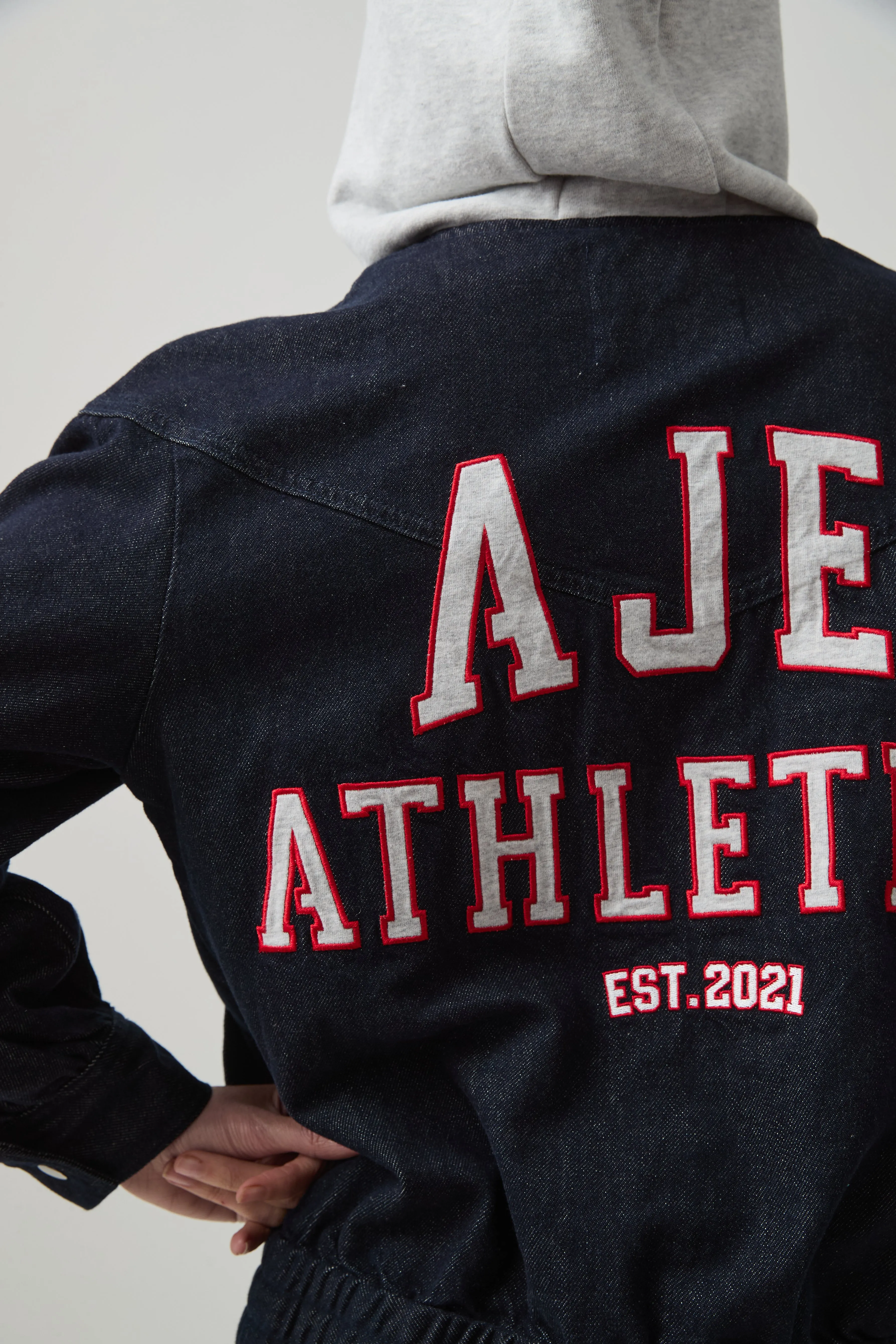 Cropped Hooded Denim Jacket sold by Aje product image thumbnail 4