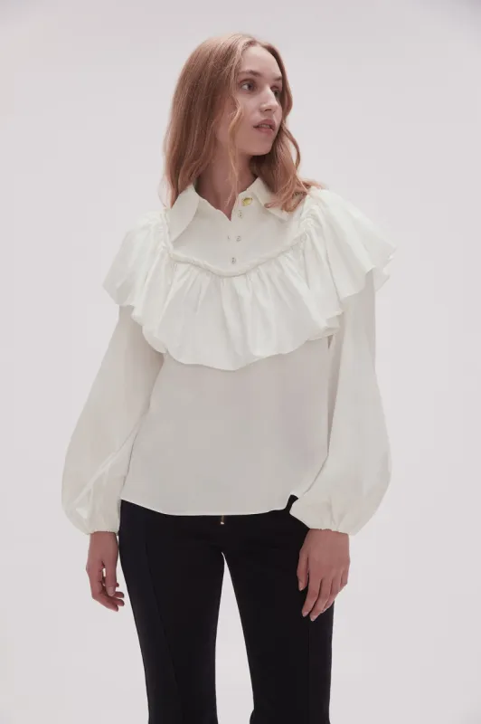 Anne Twisted Flounce Blouse sold by Aje