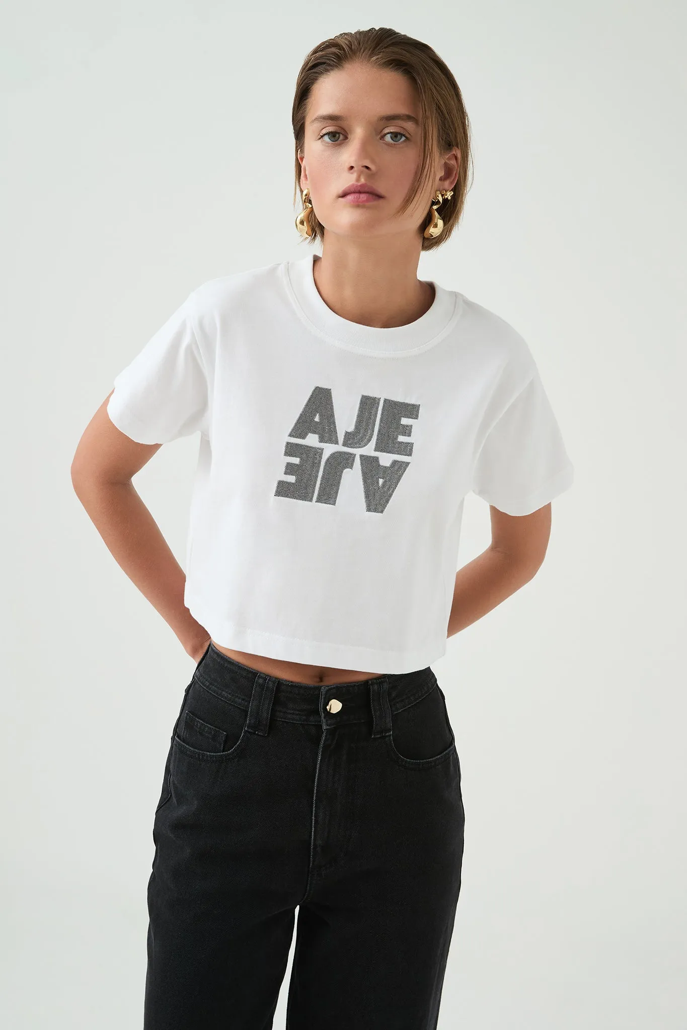 Spark Logo Cropped Tee sold by Aje