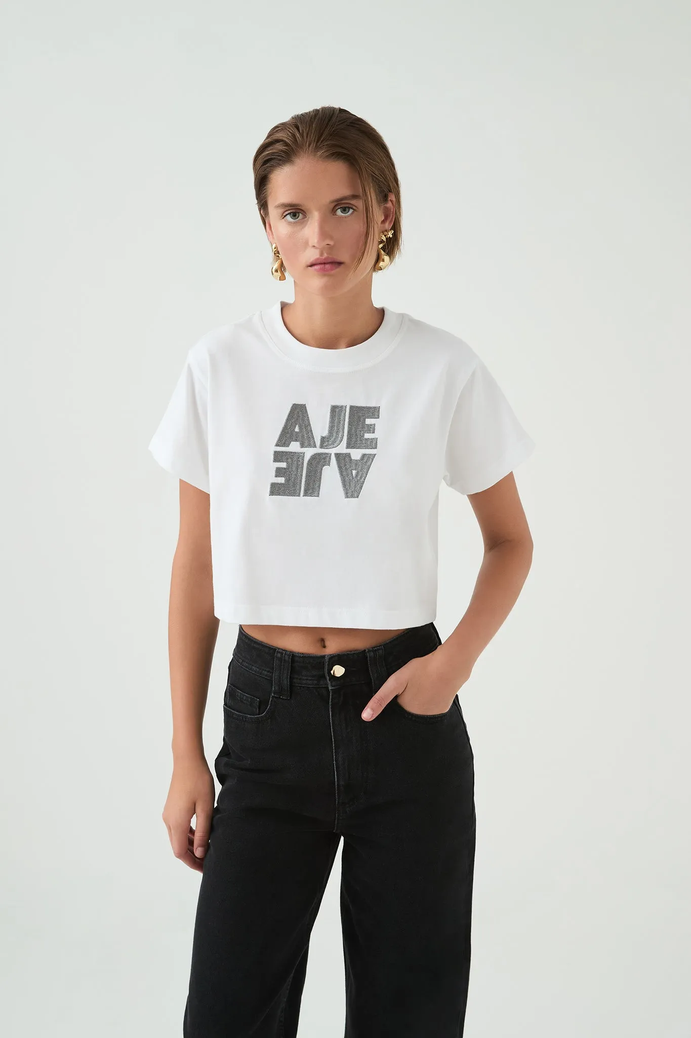 Spark Logo Cropped Tee sold by Aje product image thumbnail 4