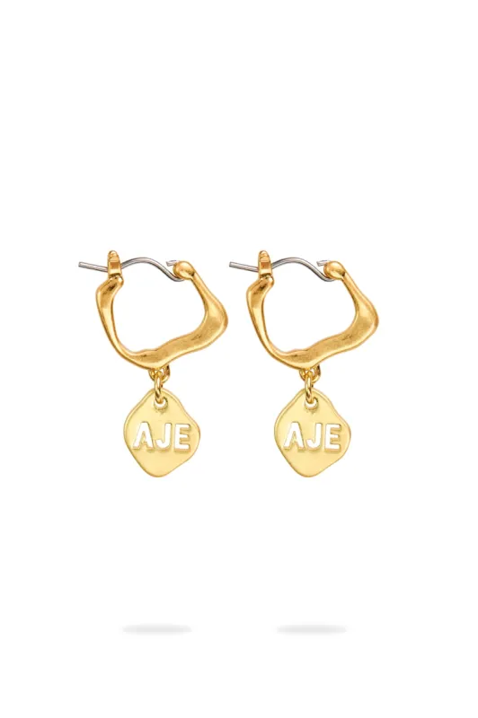 Aje Cutout Drop Hoop Earrings sold by Aje