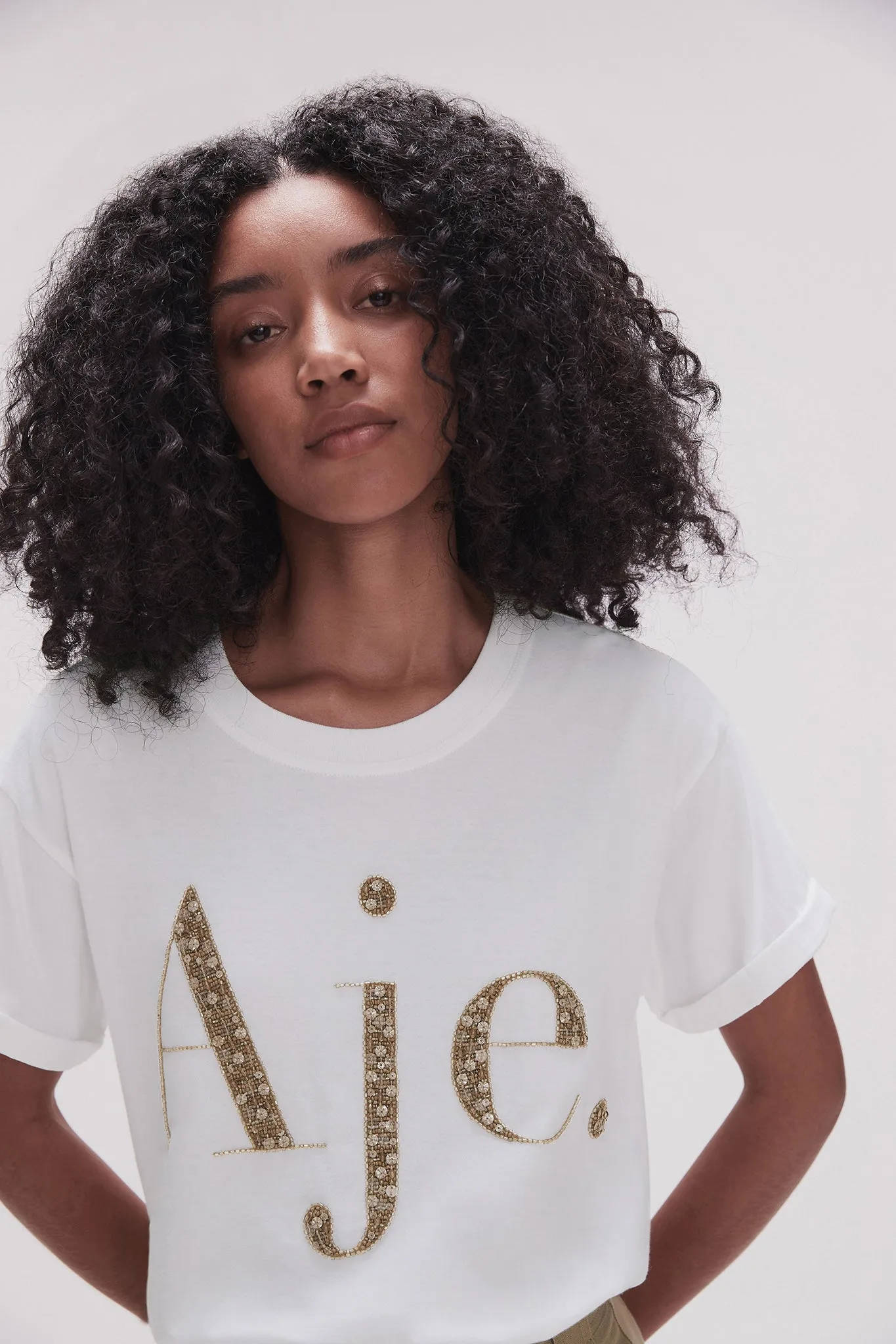 Peggy Embellished Logo Tee sold by Aje product image thumbnail 4