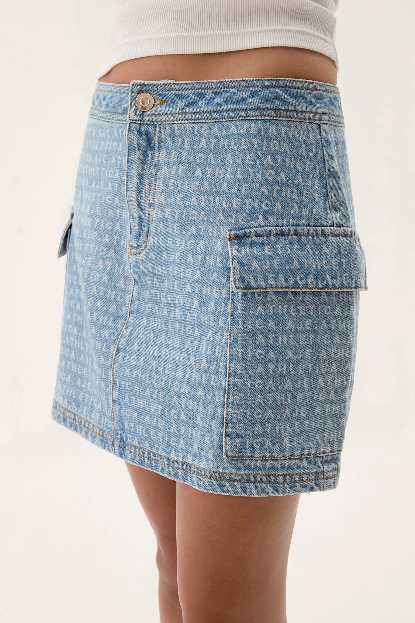 Logo Denim Mini Skirt 650 sold by Aje product image thumbnail 4