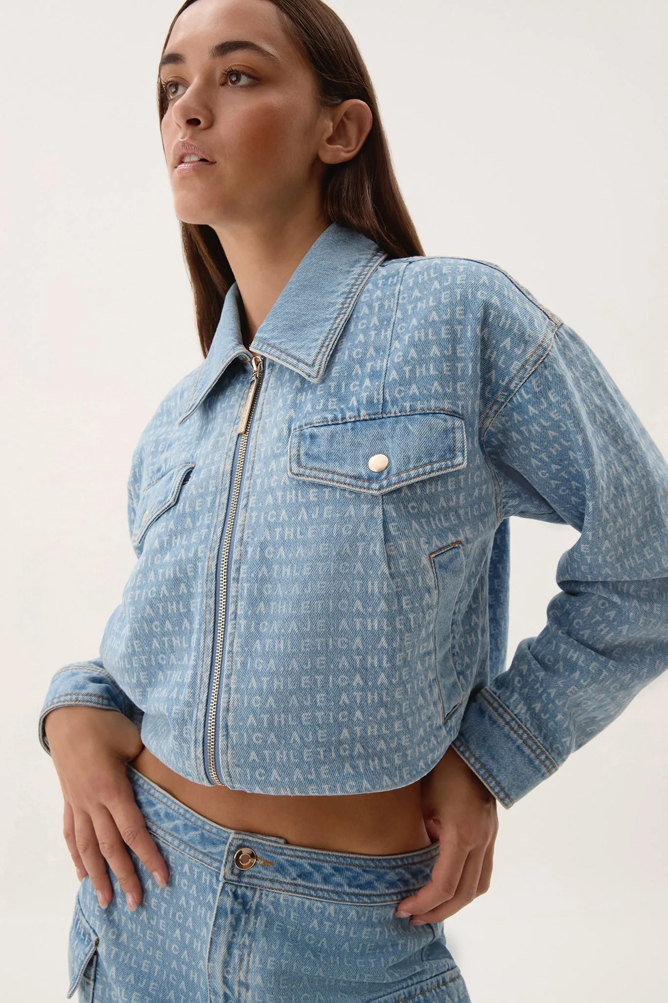 Logo Denim Bomber Jacket 792 sold by Aje product image thumbnail 3