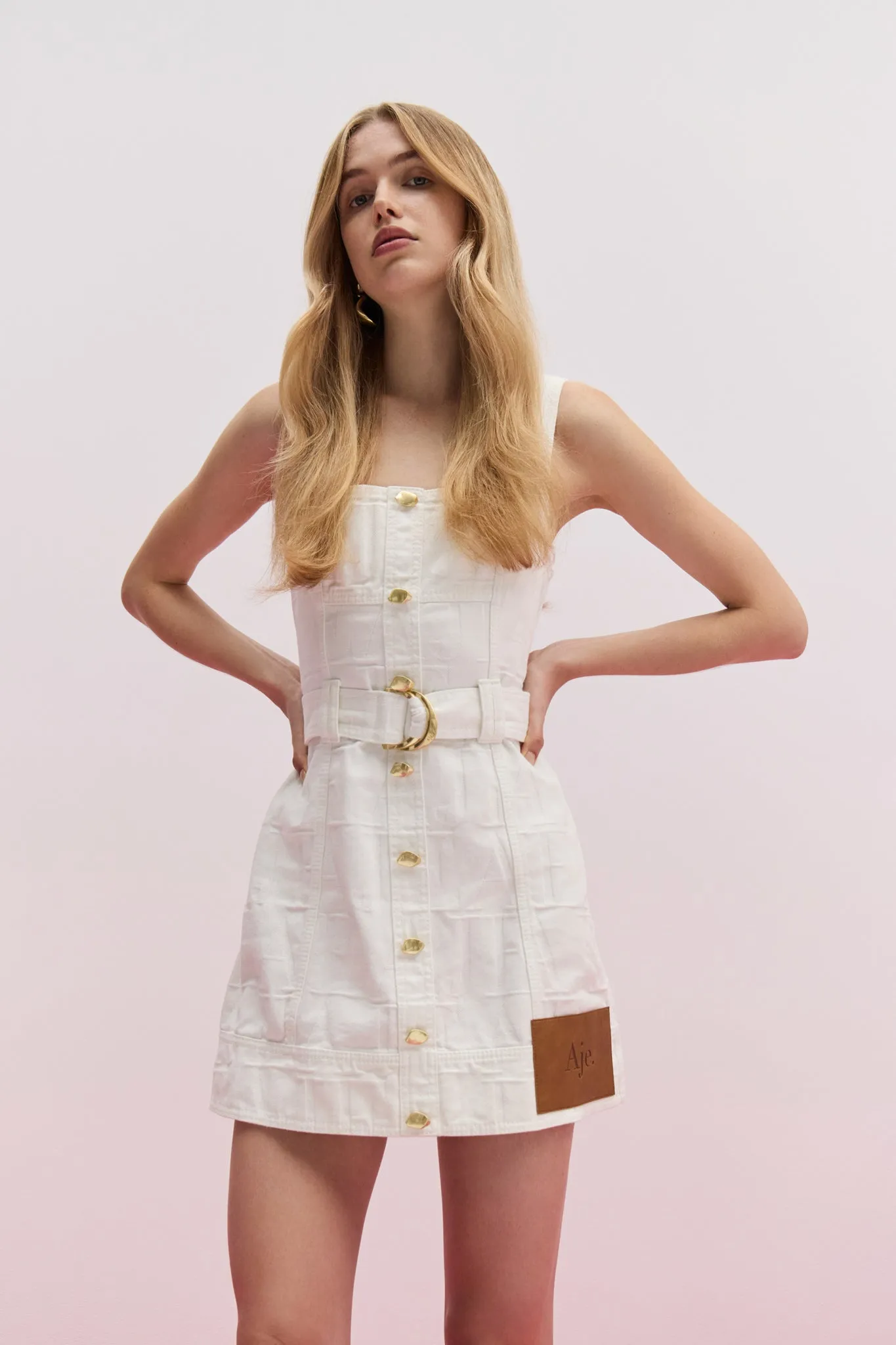 Helm Denim Mini Dress sold by Aje