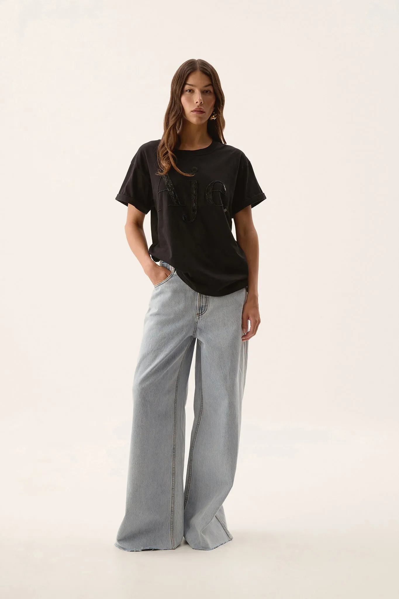 Glider Embellished Logo Tee sold by Aje