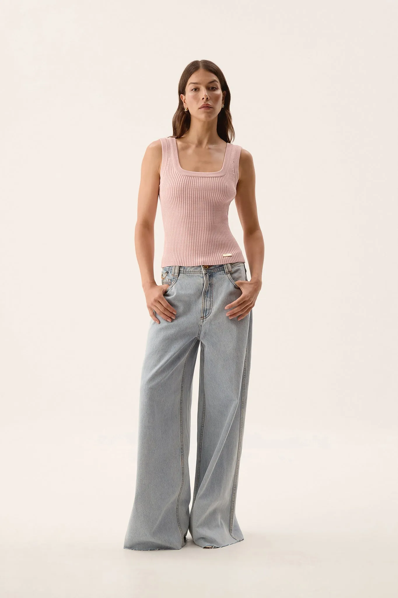 Bronte Scoop Neck Rib Tank sold by Aje product image thumbnail 3