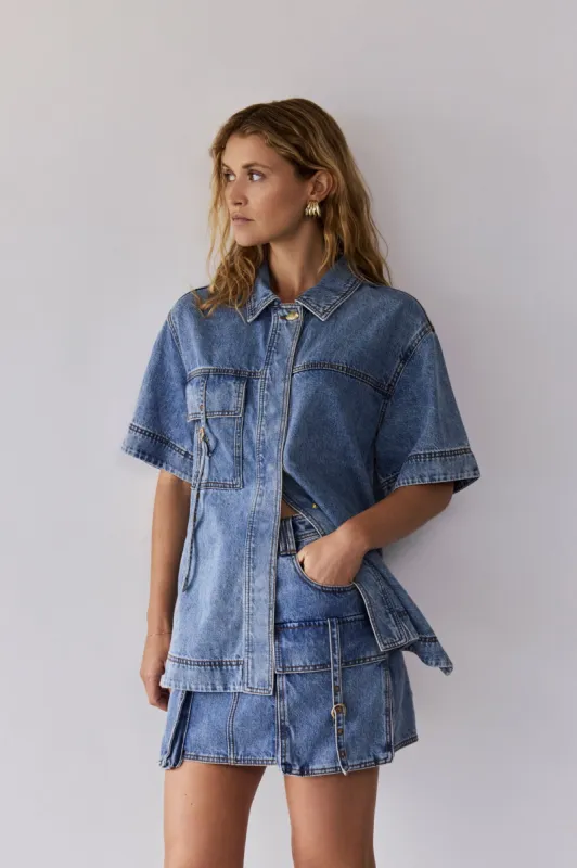 Juno Denim Shirt sold by Aje