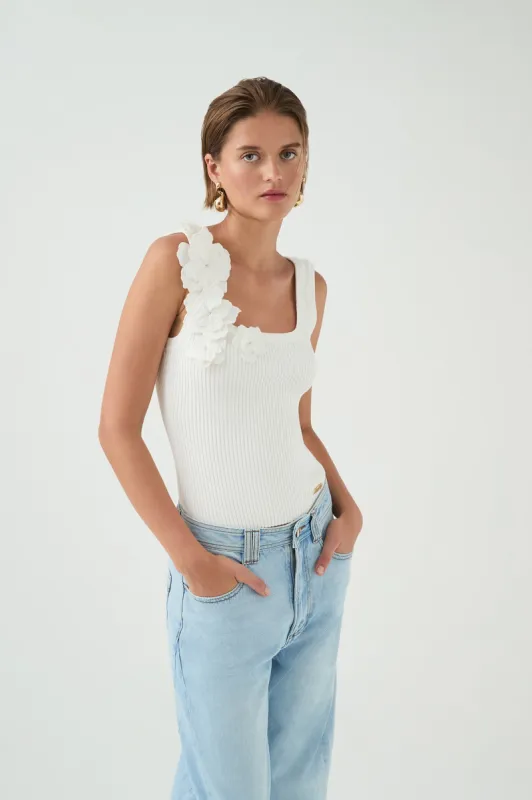 Splendour Flower Knit Tank sold by Aje