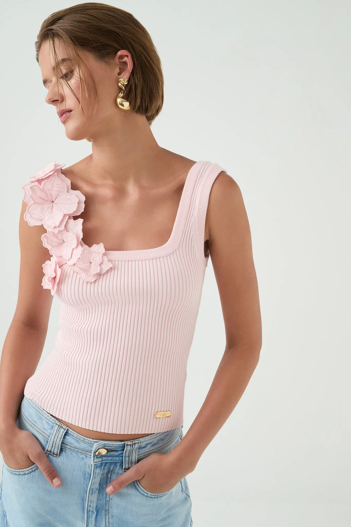 Splendour Flower Knit Tank sold by Aje product image thumbnail 5