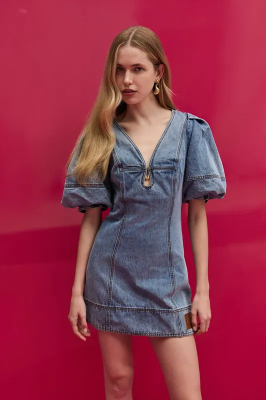 Juno Denim Mini Dress sold by Aje
