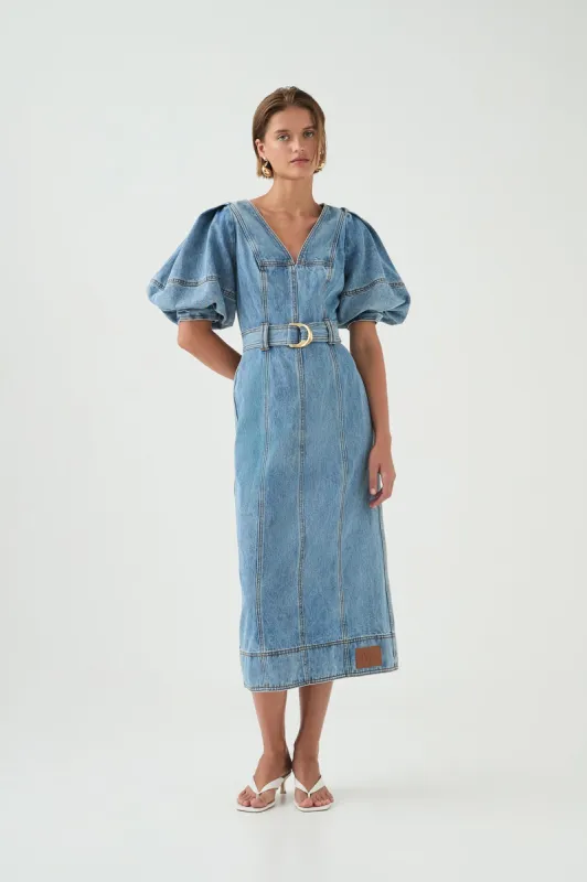 Juno Denim Midi Dress sold by Aje