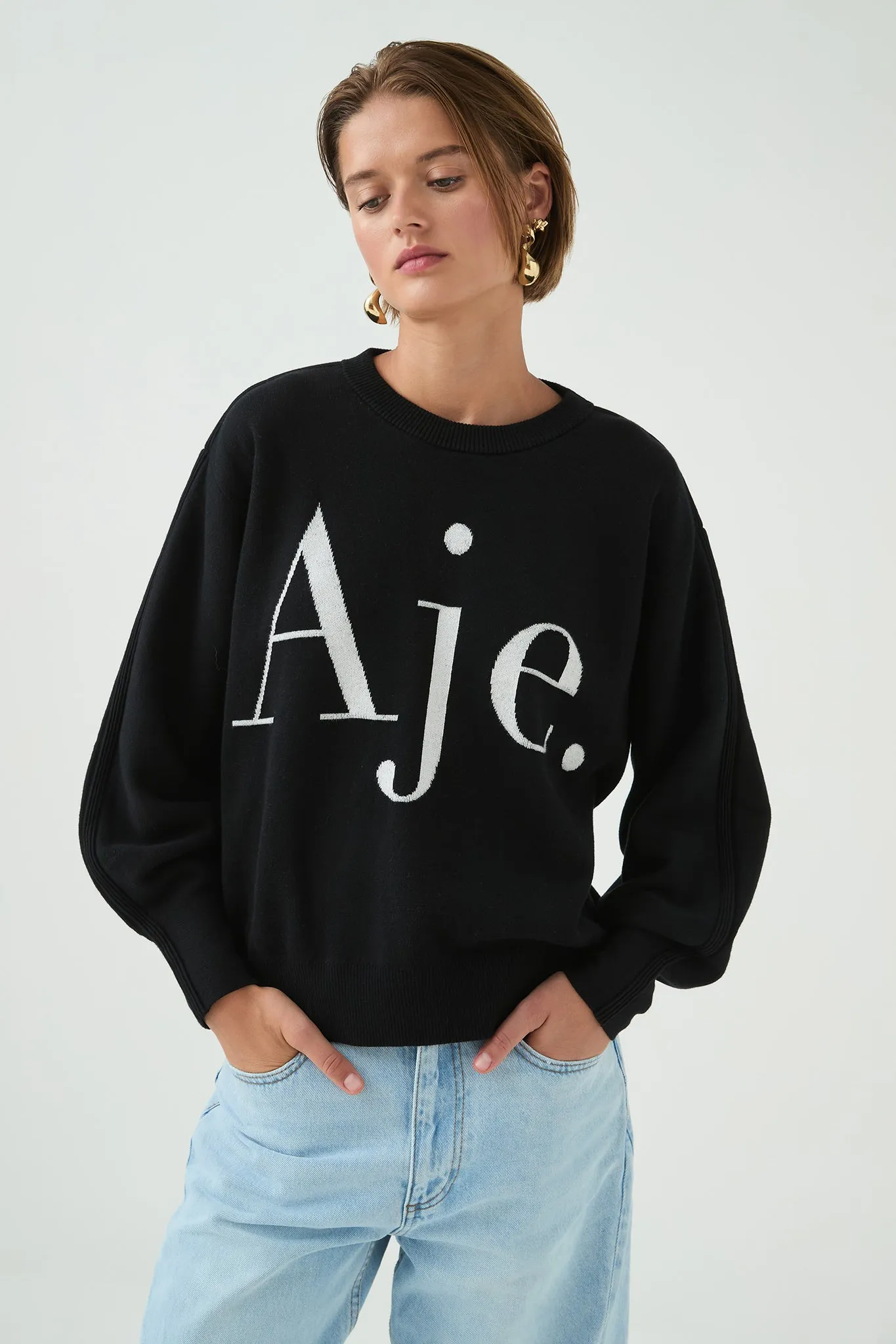 Arden Logo Knit sold by Aje