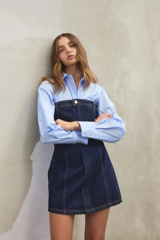 Junee Strapless Denim Dress sold by Aje