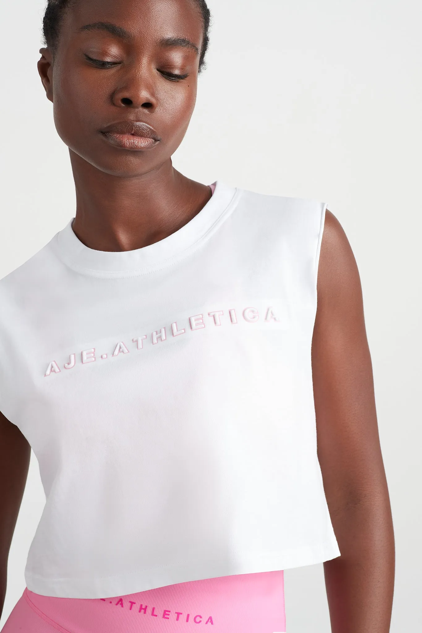 Embossed Crop Tank 106 sold by Aje