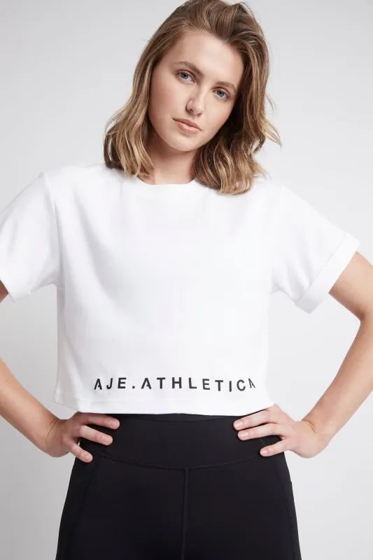 Cropped Split Back T-Shirt 114 sold by Aje