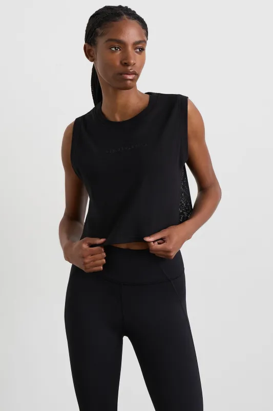 Cropped Logo Mesh Boxy Tank 146 sold by Aje