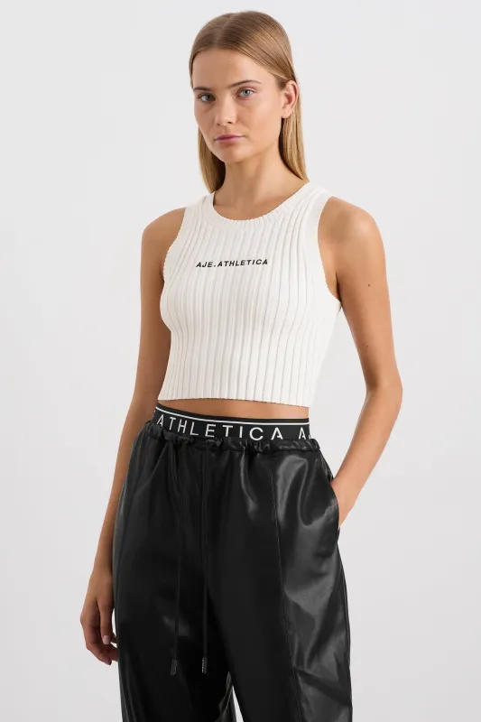 Cropped Knitted Logo Tank 135 made by Aje