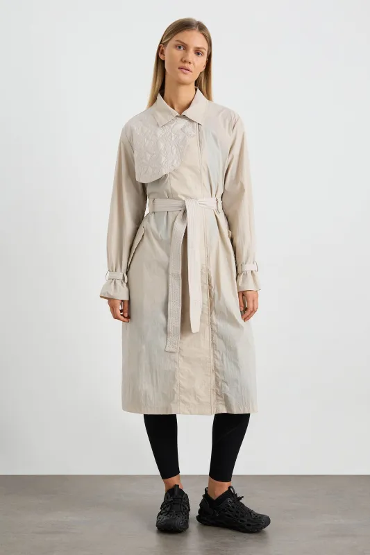 Quilted Storm Flap Trench 703 sold by Aje