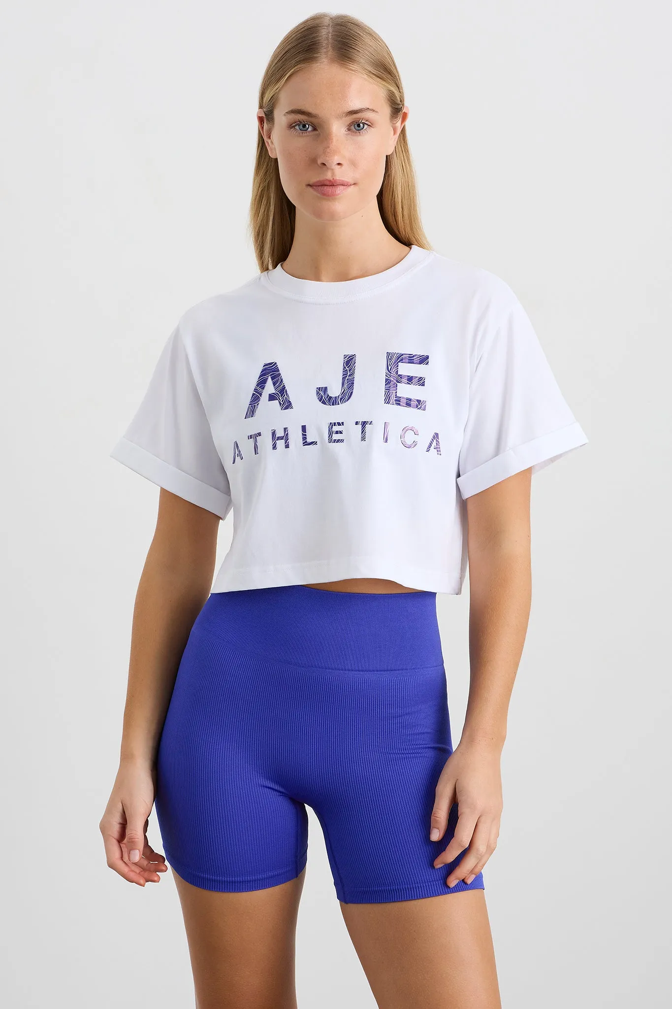 Stream Logo Crop Tee 105 sold by Aje
