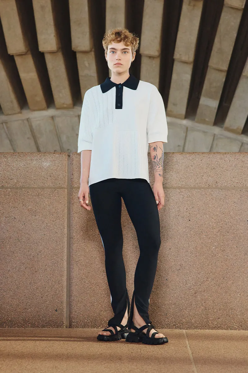 Contrast Knit Polo Shirt 341 sold by Aje product image thumbnail 3