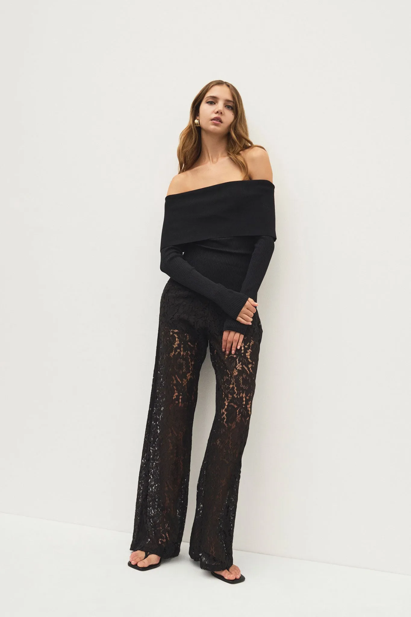 Kosmo Tuxedo Lace Pant sold by Aje