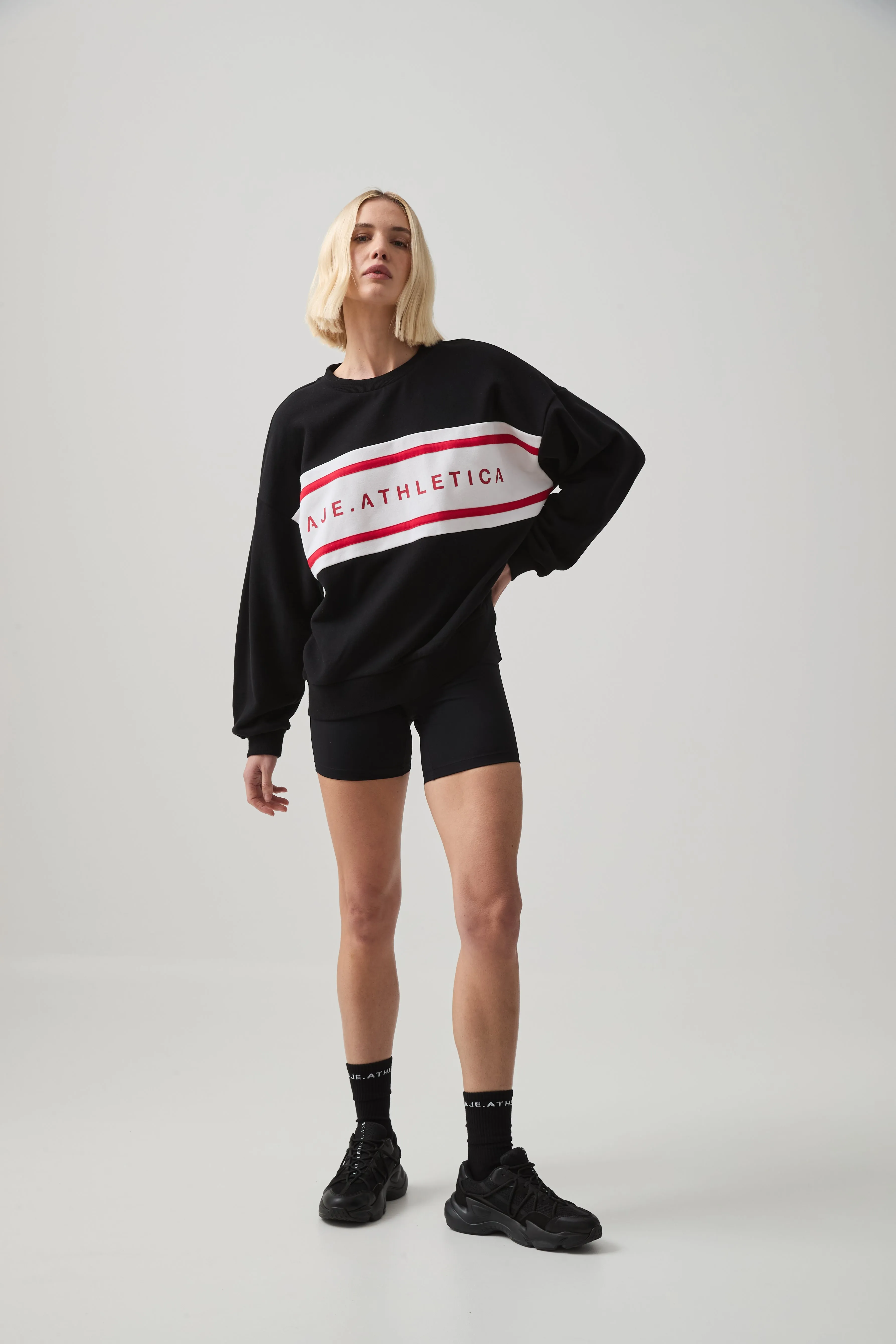 Contrast Crew Jumper 401 sold by Aje