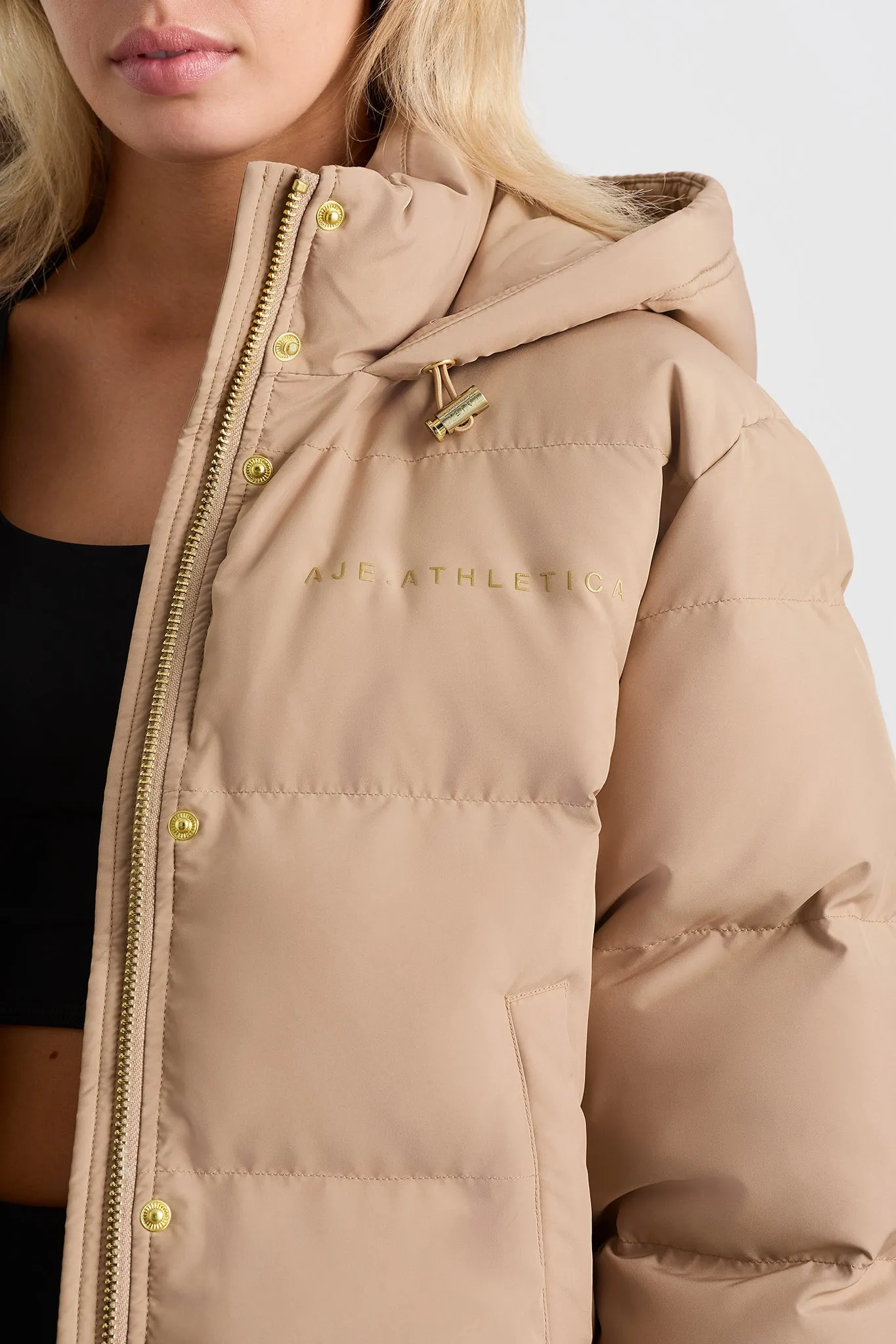 Cropped Signature Logo Hooded Puffer 711 sold by Aje product image thumbnail 4