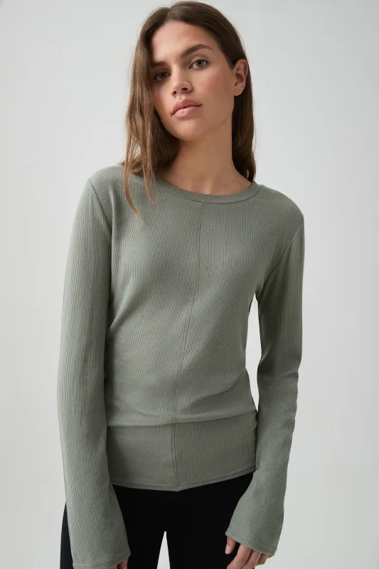 Sheer Rib Long Sleeve Tee 127 sold by Aje