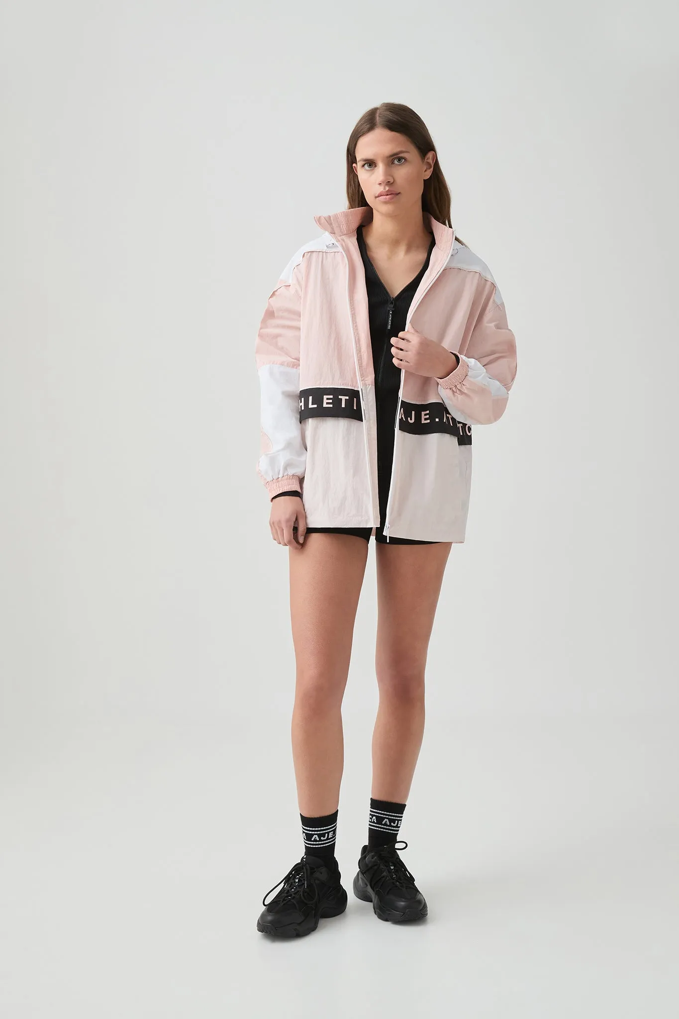 Contrast Spray Jacket 742 sold by Aje