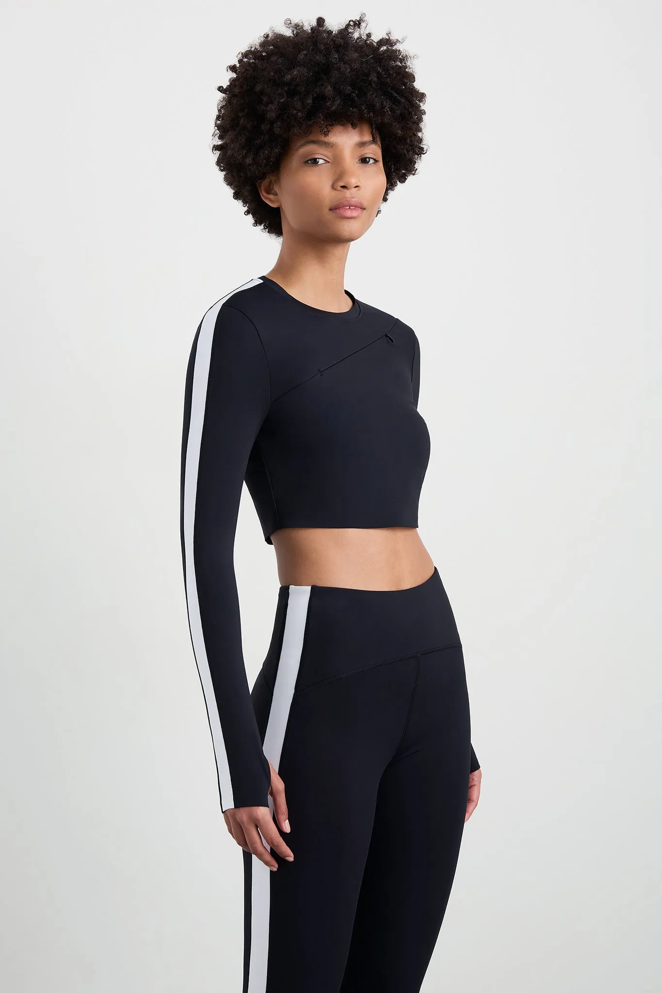 Contrast Long Sleeve Crop Top 389 sold by Aje