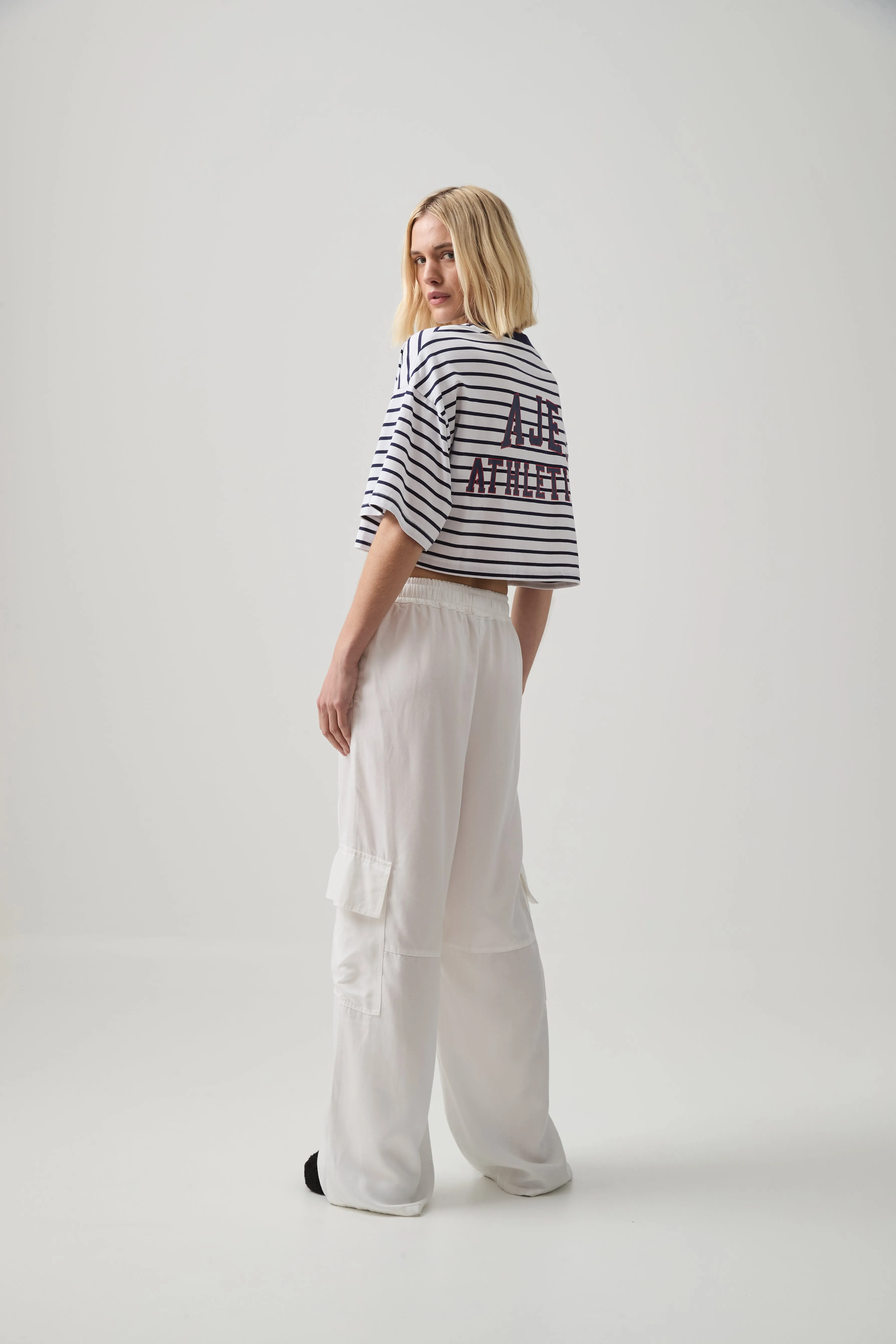 Cropped Stripe Logo Tee 105 sold by Aje product image thumbnail 4