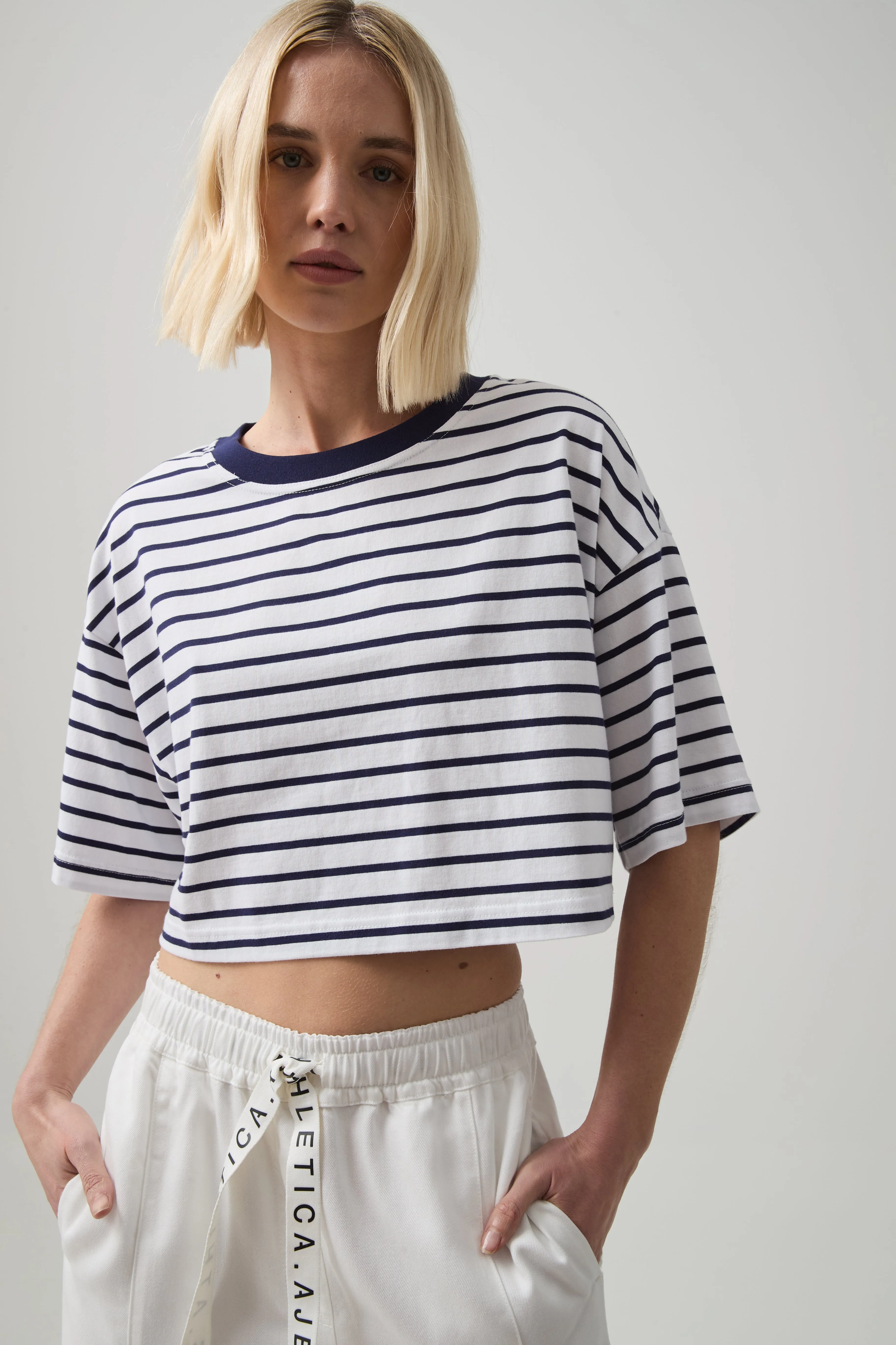Cropped Stripe Logo Tee 105 sold by Aje product image thumbnail 3