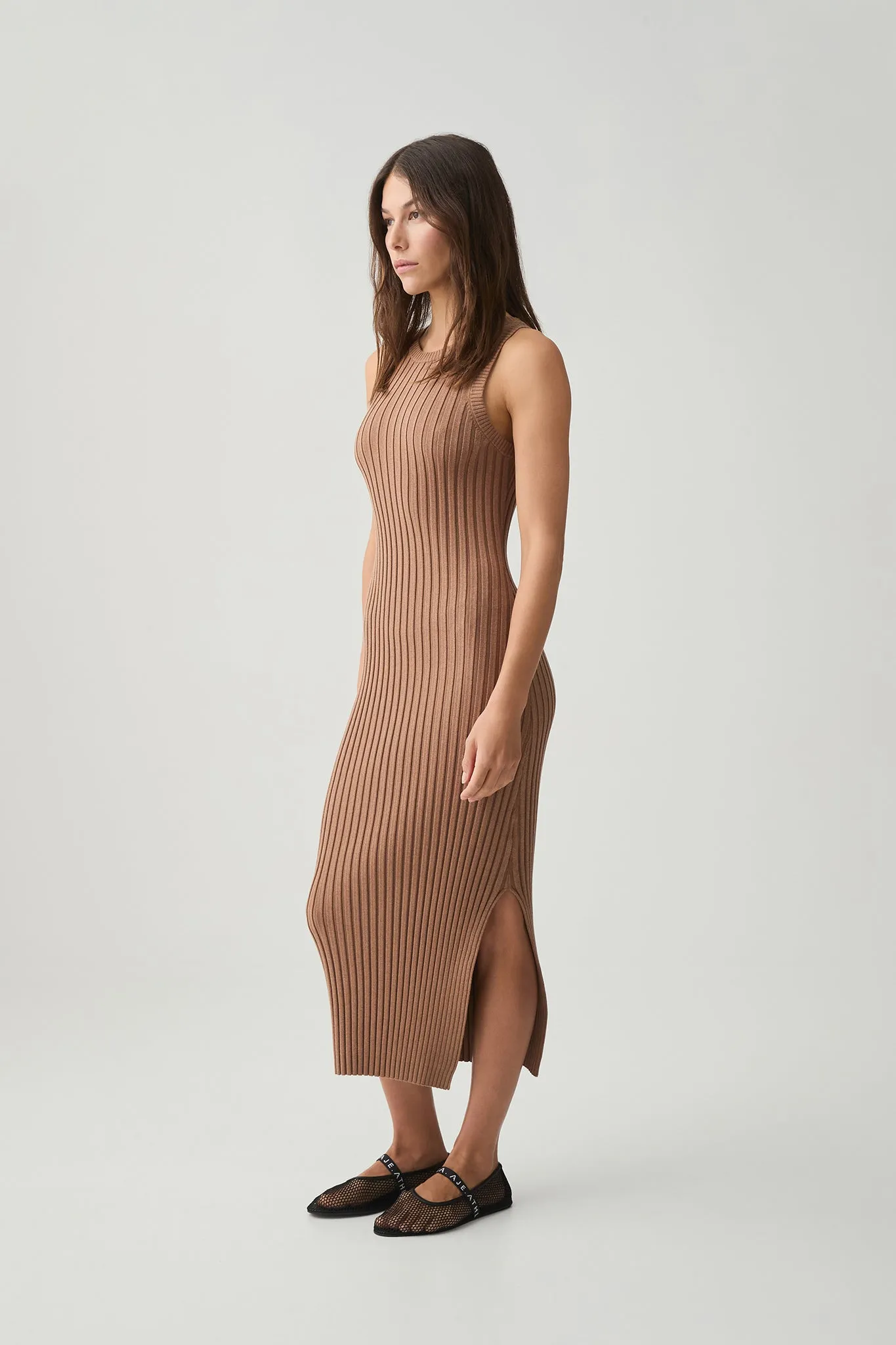 Rib Knit Hem Split Dress 816 sold by Aje product image thumbnail 3