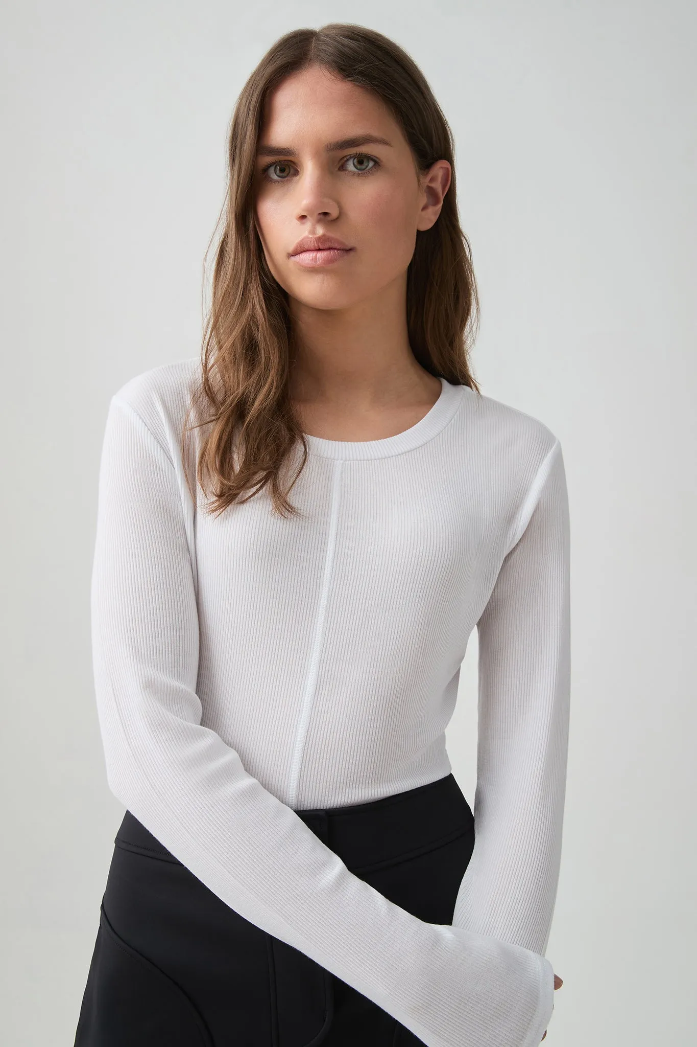 Sheer Rib Long Sleeve Tee 127 sold by Aje product image thumbnail 4