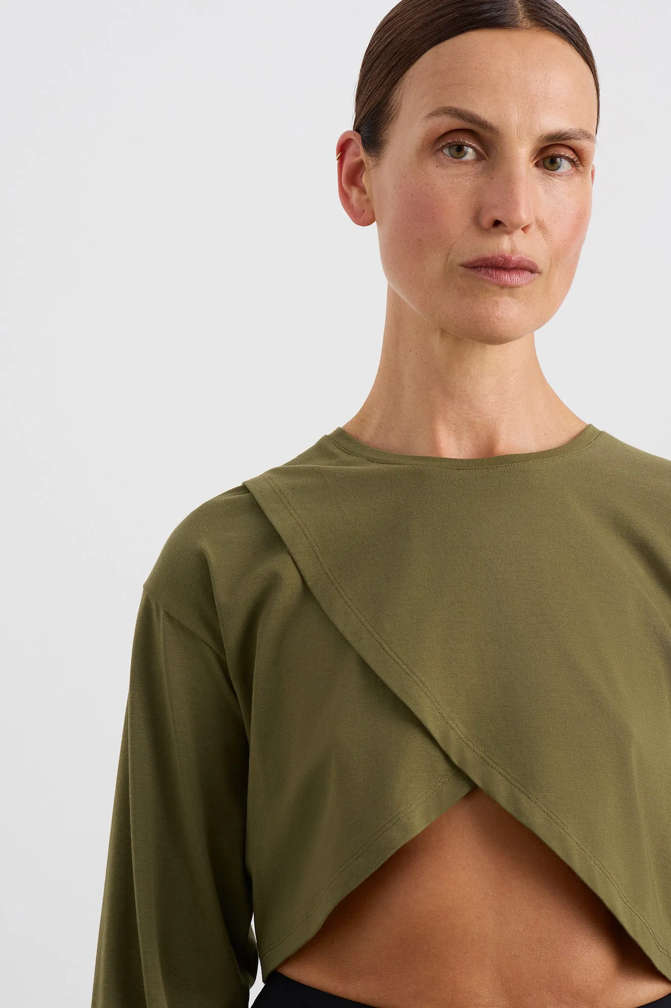 Cropped Crossover Long Sleeve Top 440 sold by Aje product image thumbnail 4